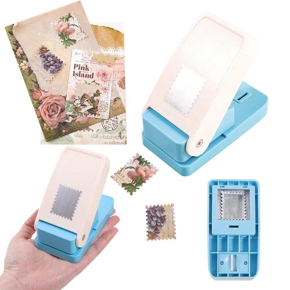 Kamei Super Punch 1 Inch Rectangular Postage Stamp Paper Craft Cutter NEW